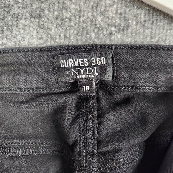 NYDJ Not Your Daughter Black Curves 360 CFOZ2637 Slim High Rise Jeans SIZE 18 - Picture 13 of 16